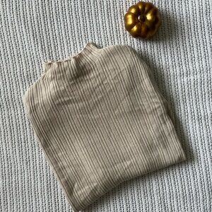 Rib-Knit Mock Turtleneck Top